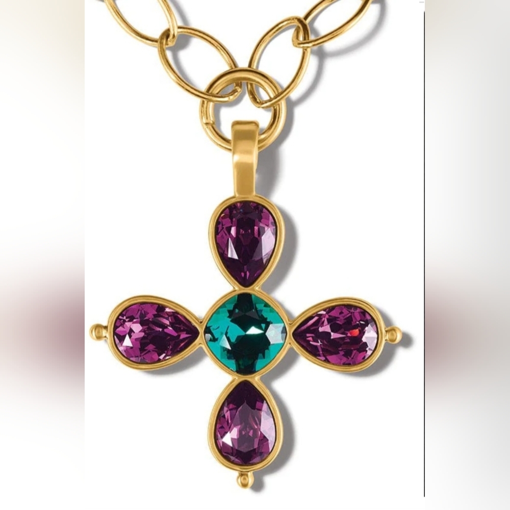 Brighton Gold Cross Necklace With Engravings